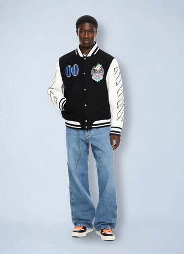 LN-CC® - Off-White: Royal Jewels Varsity Jacket - Black Off-White Royal Jewels Varsity Jacket Black ofw0164145