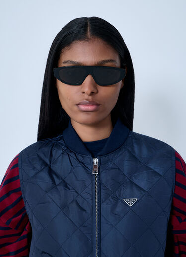 Prada Rectangular Acetate Sunglasses Black lpr0362001