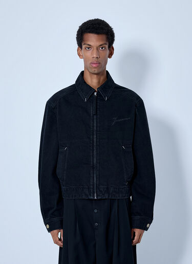 LN-CC® - Jacquemus: De-Nîmes Zipped Jacket - Black Jacquemus De-Nîmes Zipped Jacket Black jac0166009