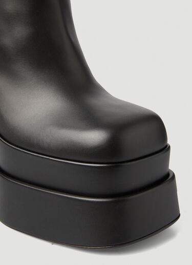 Versace イントリコ プラットフォーム ブーツ ブラック vrs0249055