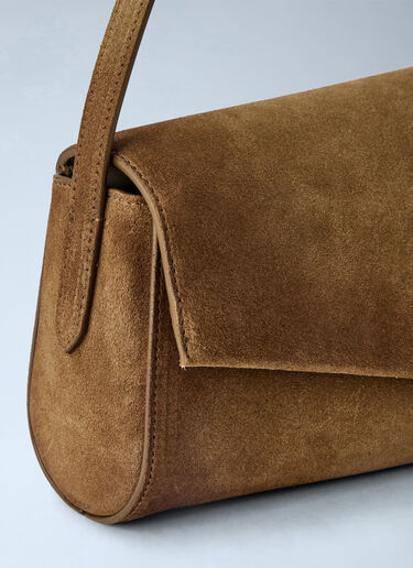 Jil Sander Kante Suede Shoulder Bag Brown jil0266010