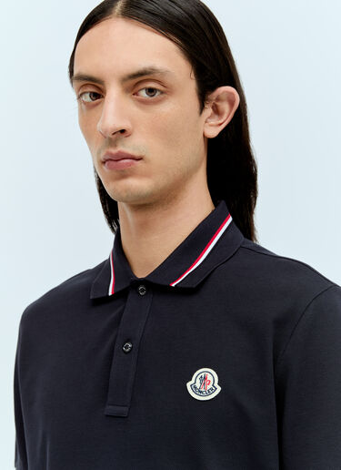 Moncler Logo Patch Polo Shirt Navy mon0156011