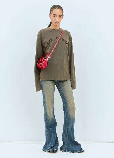 Acne Studios Logo Applique T-Shirt Khaki acn0258011