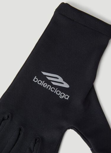 Balenciaga 科技徽标印花手套  黑色 bal0255107