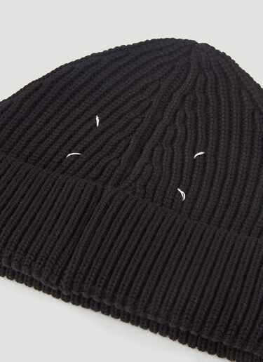 Maison Margiela Four-Stitch Beanie Hat Black mla0145013