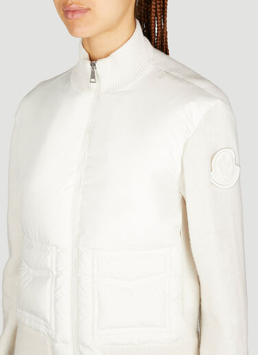 Padded Wool Cardigan Moncler Padded Wool Cardigan White mon0253037