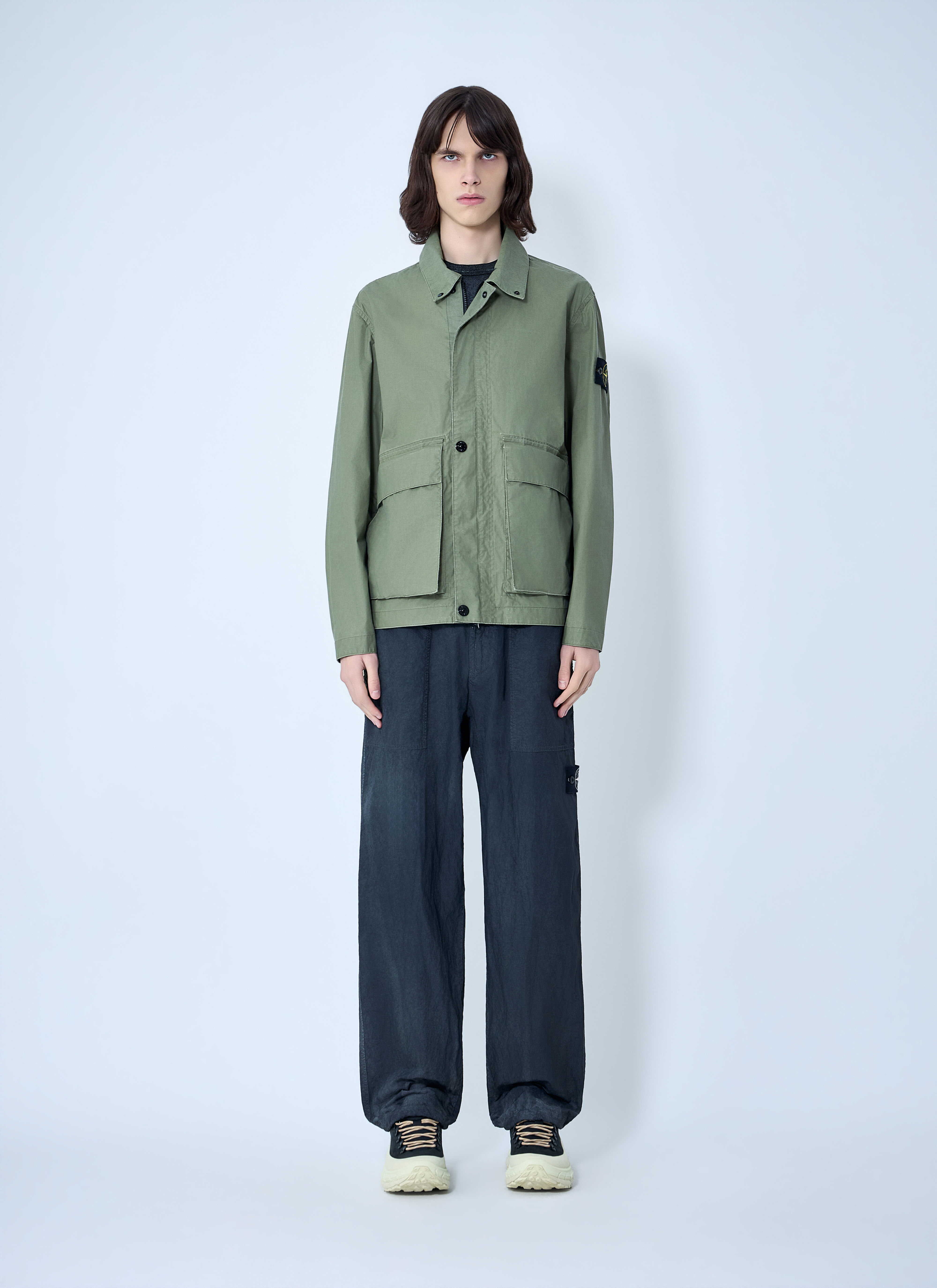 Stone Island Men's' Cotton Twill Field Jacket in Green | LN-CC®