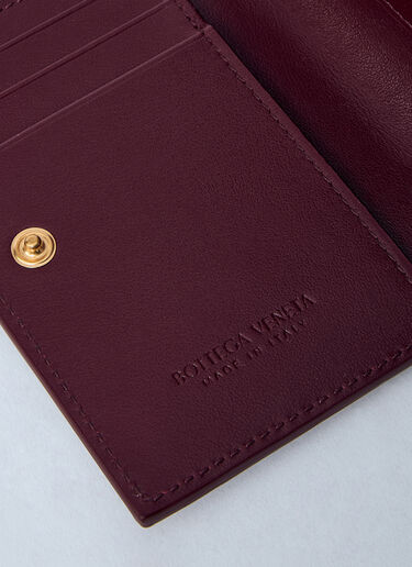 Bottega Veneta Small Intrecciato Bi-Fold Wallet Burgundy bov0260020