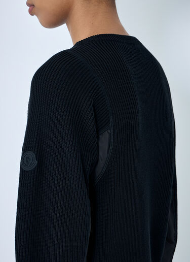 Ribbed Knit Sweater with Contrast Panels Moncler Ribbed Knit Sweater with Contrast Panels Black mon0263048