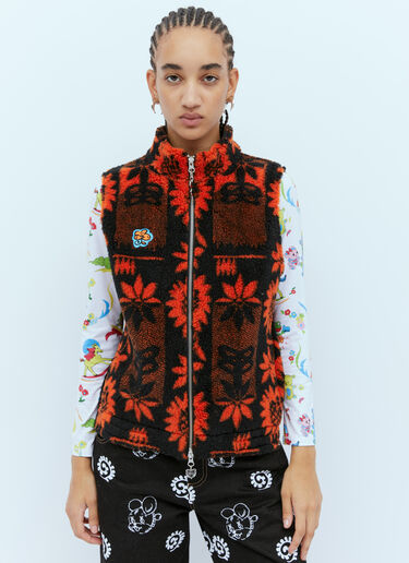 Chopova Lowena Sunflower Soft-Fleece Vest Orange cho0254008