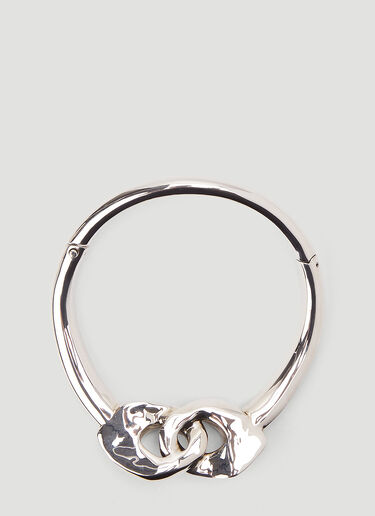 Alexander McQueen Sculptural Link Choker Silver amq0244036