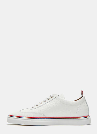 Thom Browne Pebble Grained Leather Low-Top Sneakers White thb0127003
