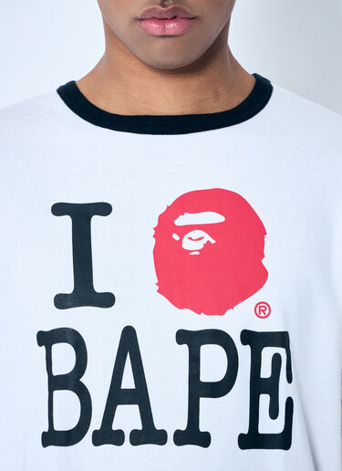 A BATHING APE® Logo Print T-Shirt White aba0158007