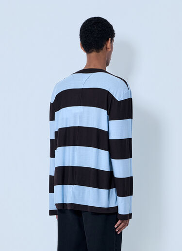 Bottega Veneta Striped Long Sleeve T-Shirt Blue bov0164012