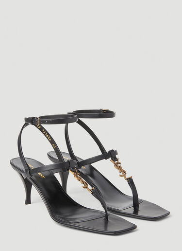 Saint Laurent Cassandra High Heel Sandals Black sla0251179