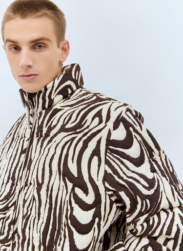 ERL Zebra Quilted Puffer Jacket Brown erl0158006