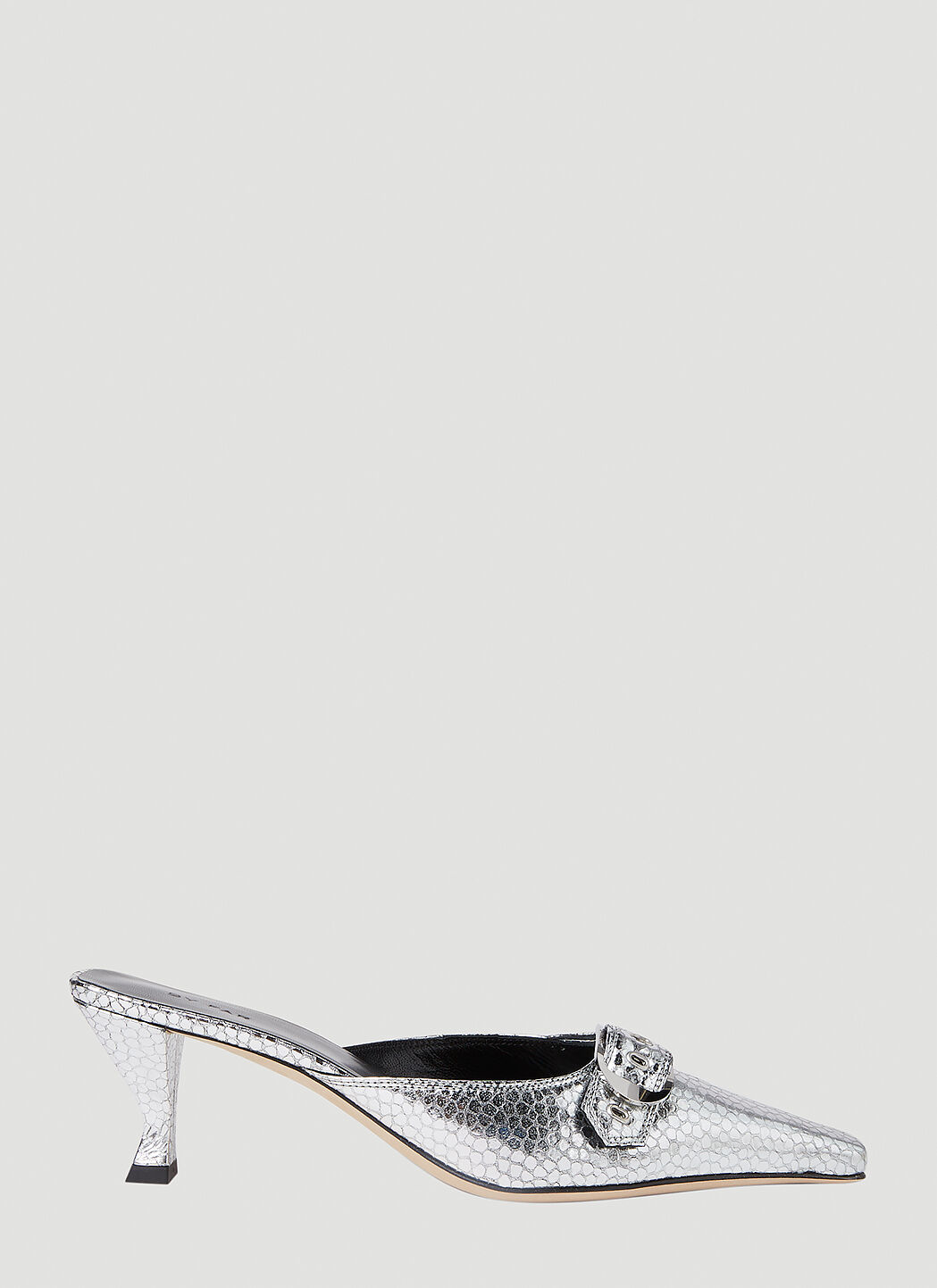 Silver kitten heel best sale mules