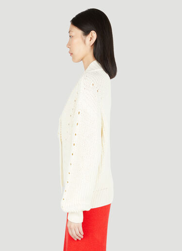Lace-Up Knit Sweater Gucci Lace-Up Knit Sweater White guc0253021