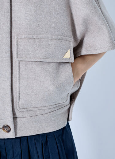 LN-CC® - Max Mara: Cape-Style Wool Jacket - Beige Max Mara Cape-Style Wool Jacket Beige max0265050