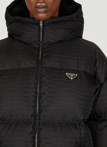 Prada Re Nylon ロゴ ジャカード パッド入りジャケット ブラック pra0249006