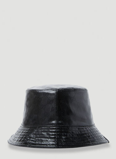 GG High Shine Bucket Hat Gucci GG High Shine Bucket Hat Black guc0154054