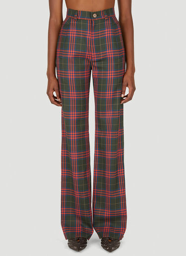 Vivienne Westwood New Ray 格纹长裤 绿 vvw0249015