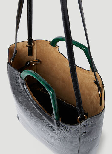 주름진 가죽 토트백 Dries Van Noten 주름진 가죽 토트백 블랙 dvn0253001
