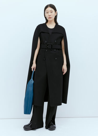 Jil Sander 双排扣斗篷大衣 黑 jil0253003