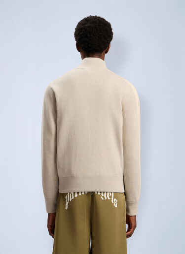 Classic Logo Knit Track Jacket Palm Angels Classic Logo Knit Track Jacket Beige pma0162109
