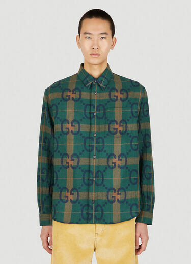 Gucci Jumbo GG Check Shirt Green guc0151031