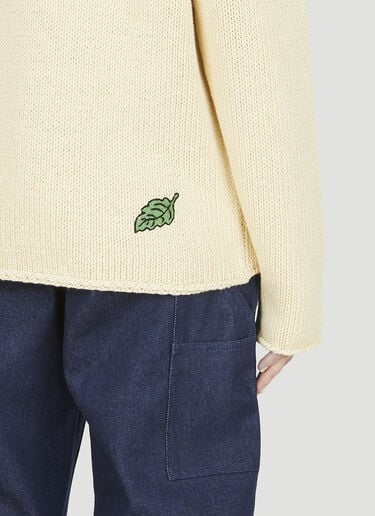 Logo Embroidered Sweater Sky High Farm Logo Embroidered Sweater Cream skh0348017