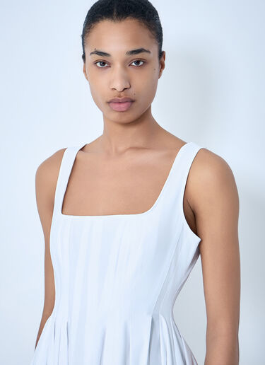 Sportmax Square Neck Sleeveless Dress White spx0264007