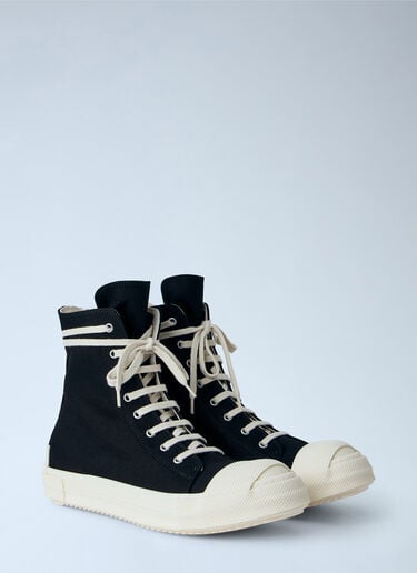 LN-CC® - Rick Owens DRKSHDW: High-Top Canvas Sneakers - Black Rick Owens DRKSHDW High-Top Canvas Sneakers Black drk0166018