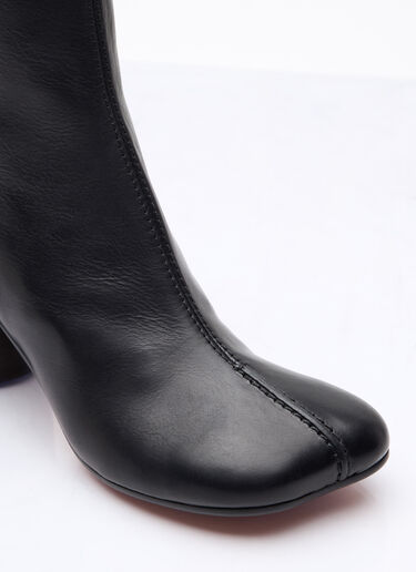 MM6 Maison Margiela Stitch-Out Leather Ankle Boots Black mmm0257011