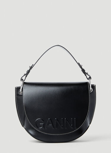 GANNI Banner Saddle Handbag Black gan0253039