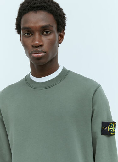 Stone Island Logo Patch Sweatshirt Green sto0156069