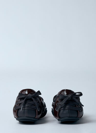 Acne Studios Lace-Up Leather Flats Brown acn0260015