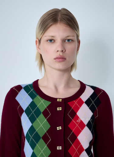GANNI Cashmere-Blend Cardigan Bordeaux gan0261016