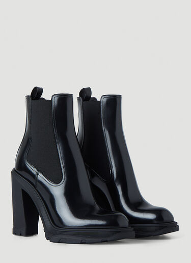 Alexander McQueen Tread Heeled Ankle Boots Black amq0246029
