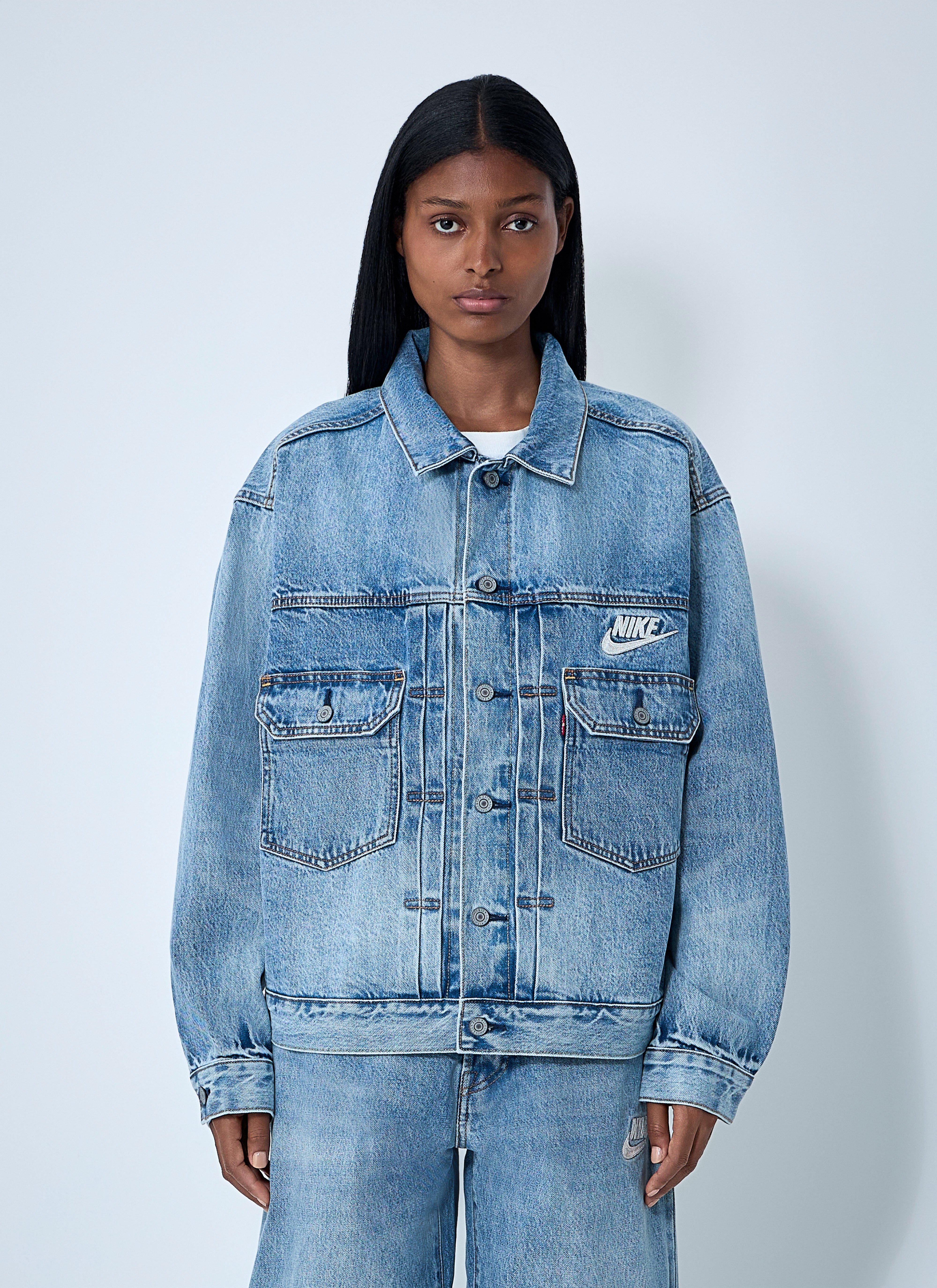 LEVI'S Nike デニム トラッカー ジャケット M Levi's x Nike レディース デニムトラッカージャケット の