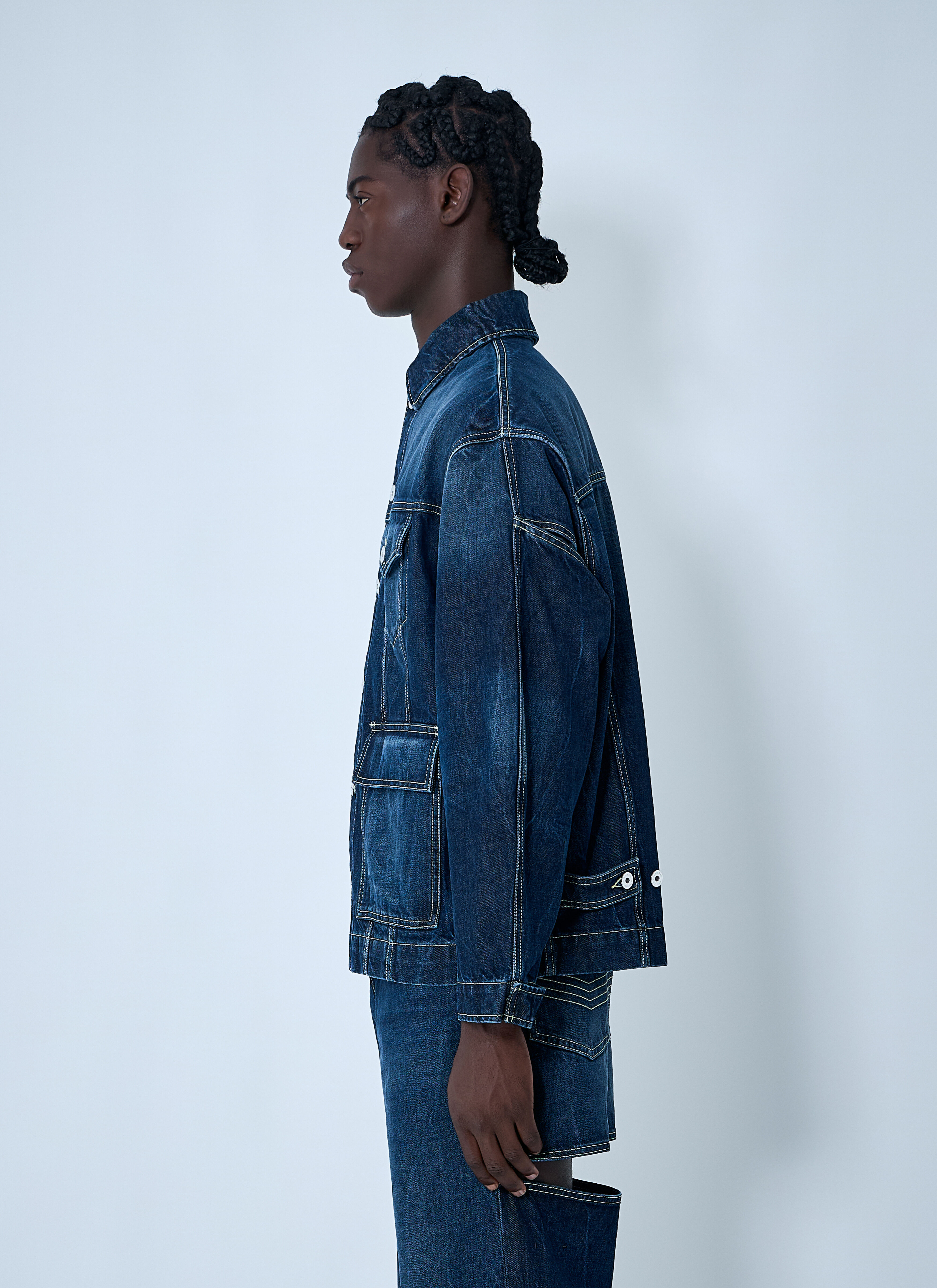 Jean Paul Gaultier Men's' Cut.Out Denim Jacket in Denim | LN-CC®