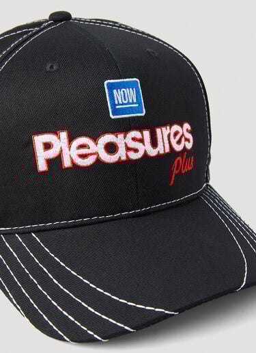 Pleasures Logo Motif Baseball Cap Black pls0146035