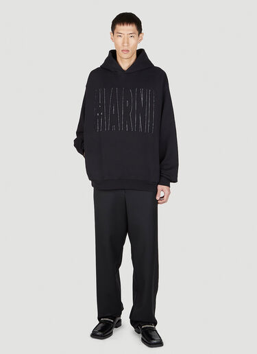 Marni 徽标缝线连帽运动衫 黑色 mni0151006