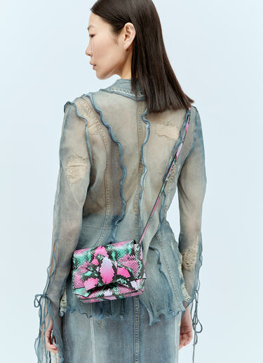 Acne Studios 蛇纹压花单肩包 粉色 acn0256051