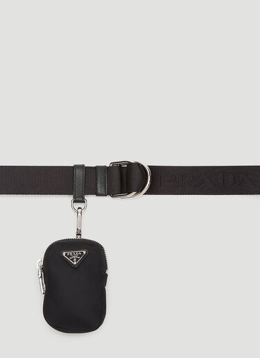 Prada Double-Ring Pouch Belt Black pra0243030