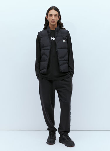 Moncler 로고 프린트 긴팔 티셔츠 블랙 mon0155024