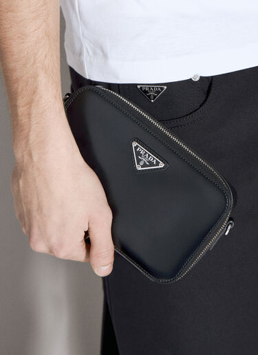 Prada Brique 磨砂皮革斜挎包 黑色 pra0155031