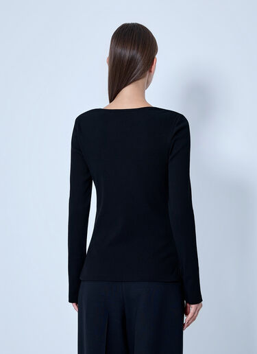 LN-CC® - Yohji Yamamoto: C/ Rib Slit Chest Long Sleeve T-Shirt - Black Yohji Yamamoto C/ Rib Slit Chest Long Sleeve T-Shirt Black yoy0263005