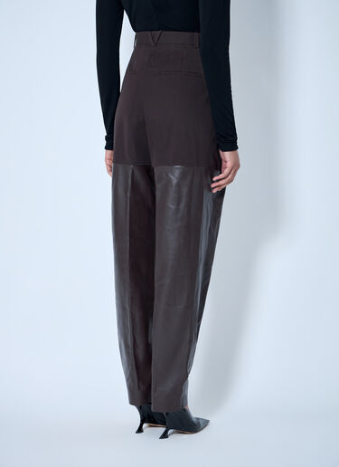 LN-CC® - Bottega Veneta: Contrast Panel Tailored Trousers - Brown Bottega Veneta Contrast Panel Tailored Trousers Brown bov0264042