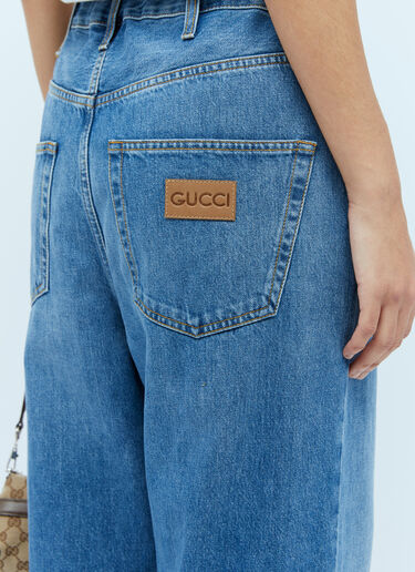 ロゴパッチ クラシックジーンズ Gucci ロゴパッチ クラシックジーンズ ブルー guc0254001